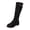 Black, variant on Polka Stretch Heel Knee High Boots Round Toe Mid Calf Long Footwear