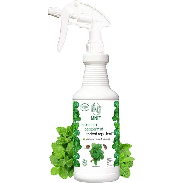Minty Rodent Repellent, Natural 5 Peppermint Oil Spray for Mice, Rats