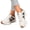 White, variant on Thick Sole Sneakers for Women Fashion Suede Lace Up Gum Sole Comfortable Walking Shoes Casual Retro Outdoor Athletic Sneakers for All Seasons