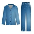 thumbnail image 3 of Elegant Christmas with Snowflake Women's Long Sleeve Flannel Pajama Set Sleepwear XL, 3 of 5