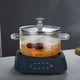 thumbnail image 5 of Cacerola de Vidrio Olla Transparente para Cocinar Olla para Sopa Calentador Cacerola de Vidrio con Dos Asas y Tapa Plateada, 5 of 6