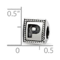 thumbnail image 3 of Letter P Triangle Block Charm .925 Sterling Silver Antiqued Reflection Beads - QRS1429P, 3 of 5