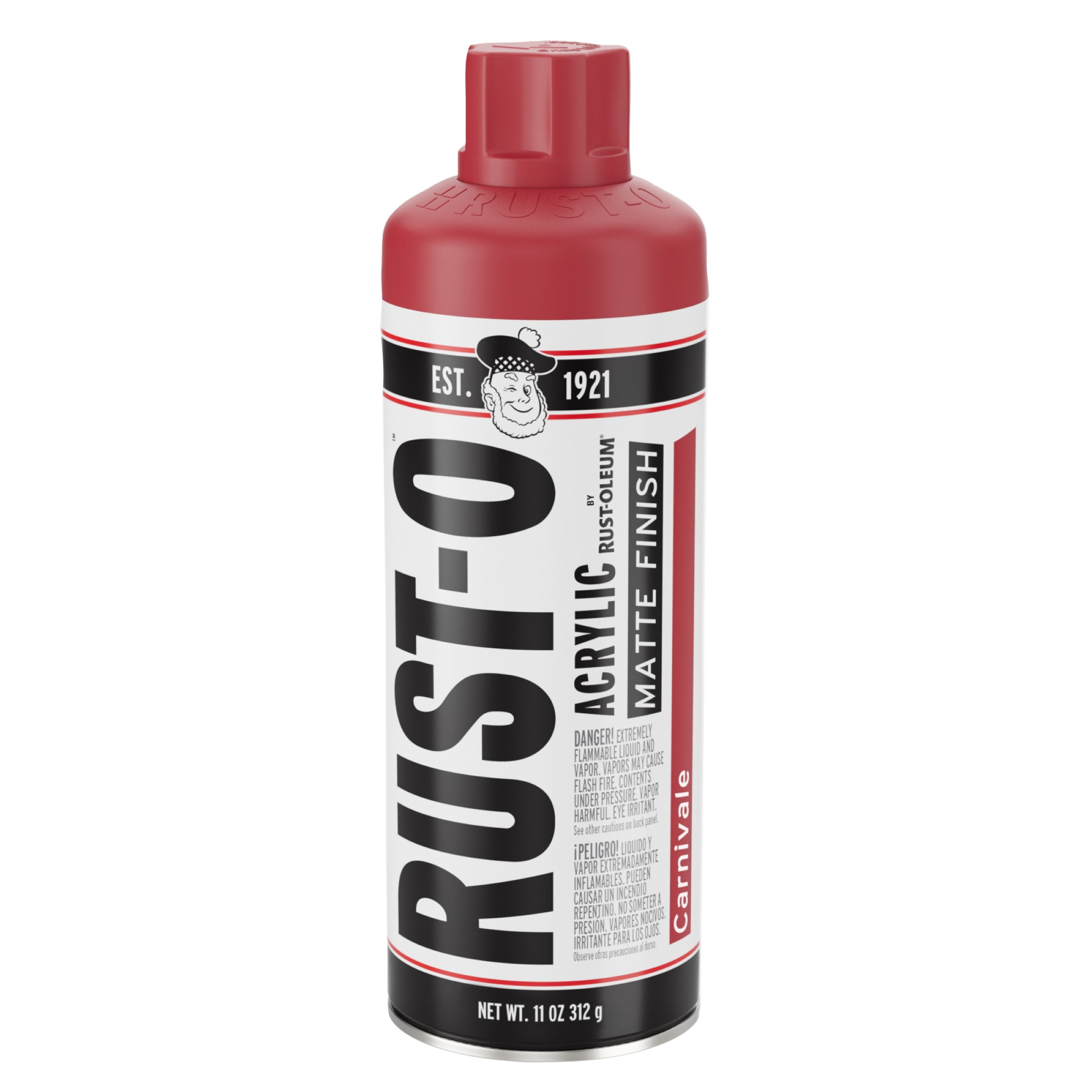 6 Pack, Carnivale, Rust-Oleum Rust-O Acrylic Matte Spray Paint-392216, 11 oz