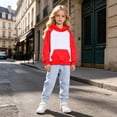 thumbnail image 2 of Kids Girls Tracksuit Clothes Set Long Sleeve Hoodie Sweatshirt Pants Two Piece Color Casual Outfit For Toddler Casual Pants Set 9-10 Years, 2 of 4