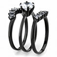 thumbnail image 4 of Women's Stainless Steel IP Black 4.34(g) CZ Clear Ring Set, 4 of 5