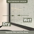 thumbnail image 5 of 34 in. W x 72 in. H Fixed Framed Shower Door in Matte Black Finish with Patterned Glass, 5 of 9