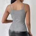 thumbnail image 4 of Grey Women Built-in Bra Tank Tops Ribbed Nylon,Spandex Tops Sleeveless Summer Padded Basic Tank Top Basic Tank Tops for Women XL, 4 of 8