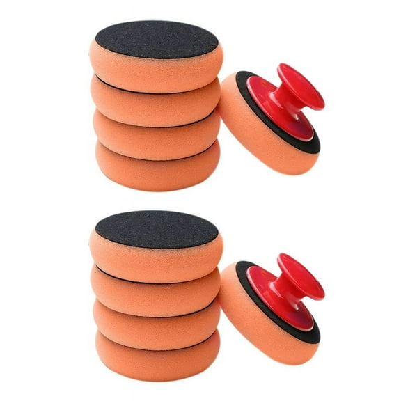 12Pcs Car Wax Wash Polish Pad Sponge Cleaning Foam Kit Microfiber Applicator Pads with Gripper Handle Car-Styling