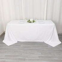BalsaCircle 90x132 in White Premium Scuba Polyester Rectangle Tablecloth Party Events Decorations
