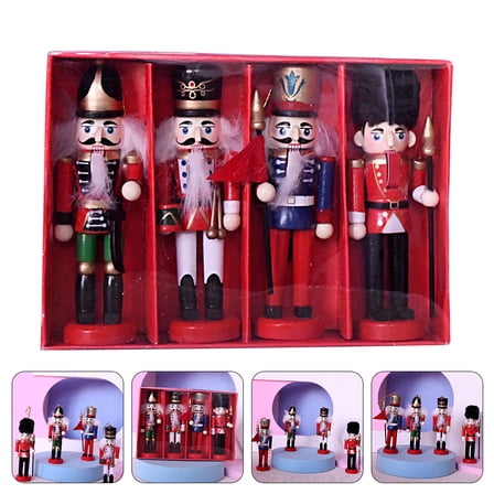 Stri Set of 4 Christmas Nutcrackers Hanging Wooden Table Decoration