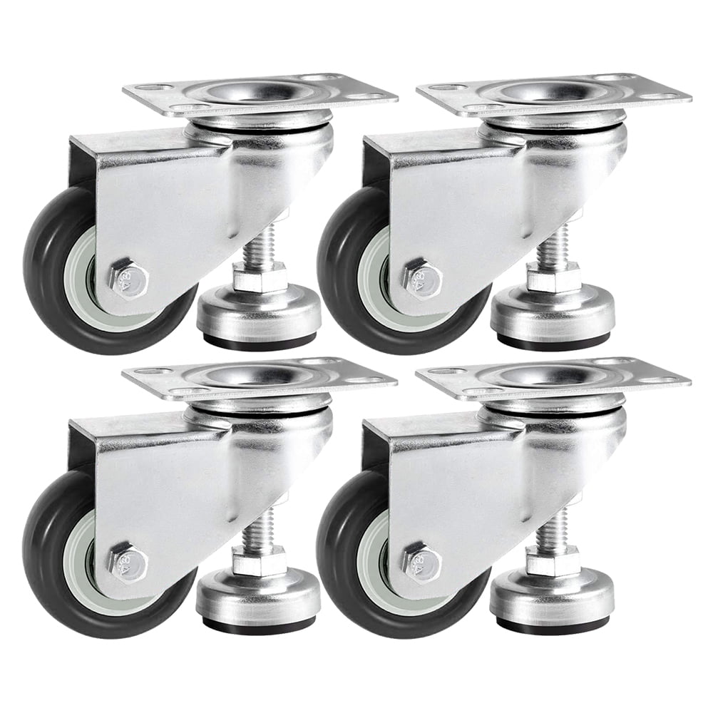 FactorDuty 4 Pack Leveling Caster Wheels 1.5 Inches Durable Heavy