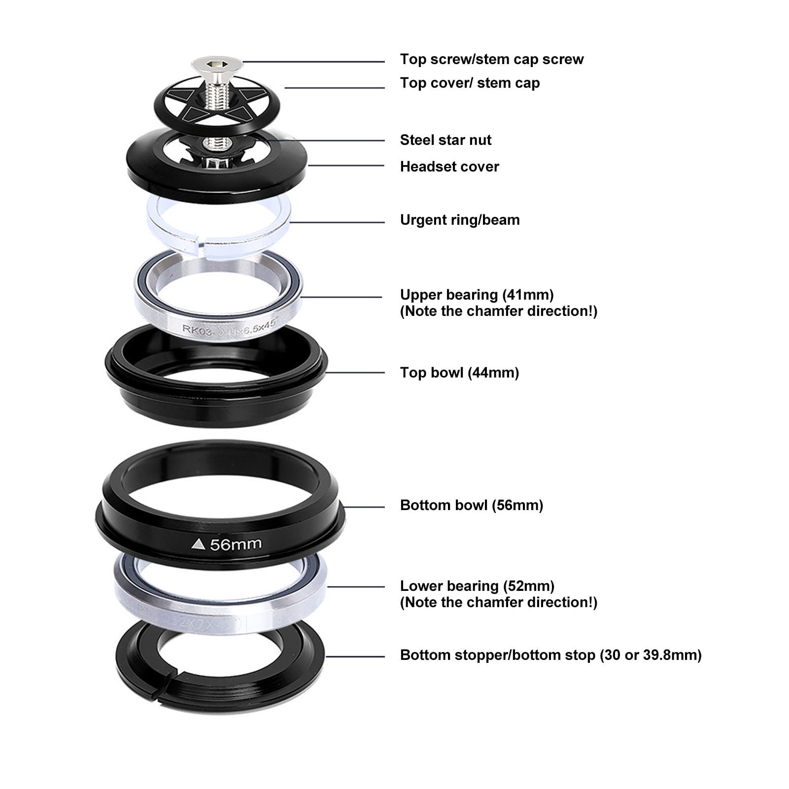 Bicycle Front Fork Bowl Set§mountain Bike Fork Bearing§bike