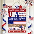thumbnail image 4 of SLYNSHome 4th of July Hanging Door Sign 250th Anniversary Wooden Decor Farmhouse Patriotic Decor Independence Memorial Day Wall Door Rustic Plaque for Porch Outdoor, 4 of 6