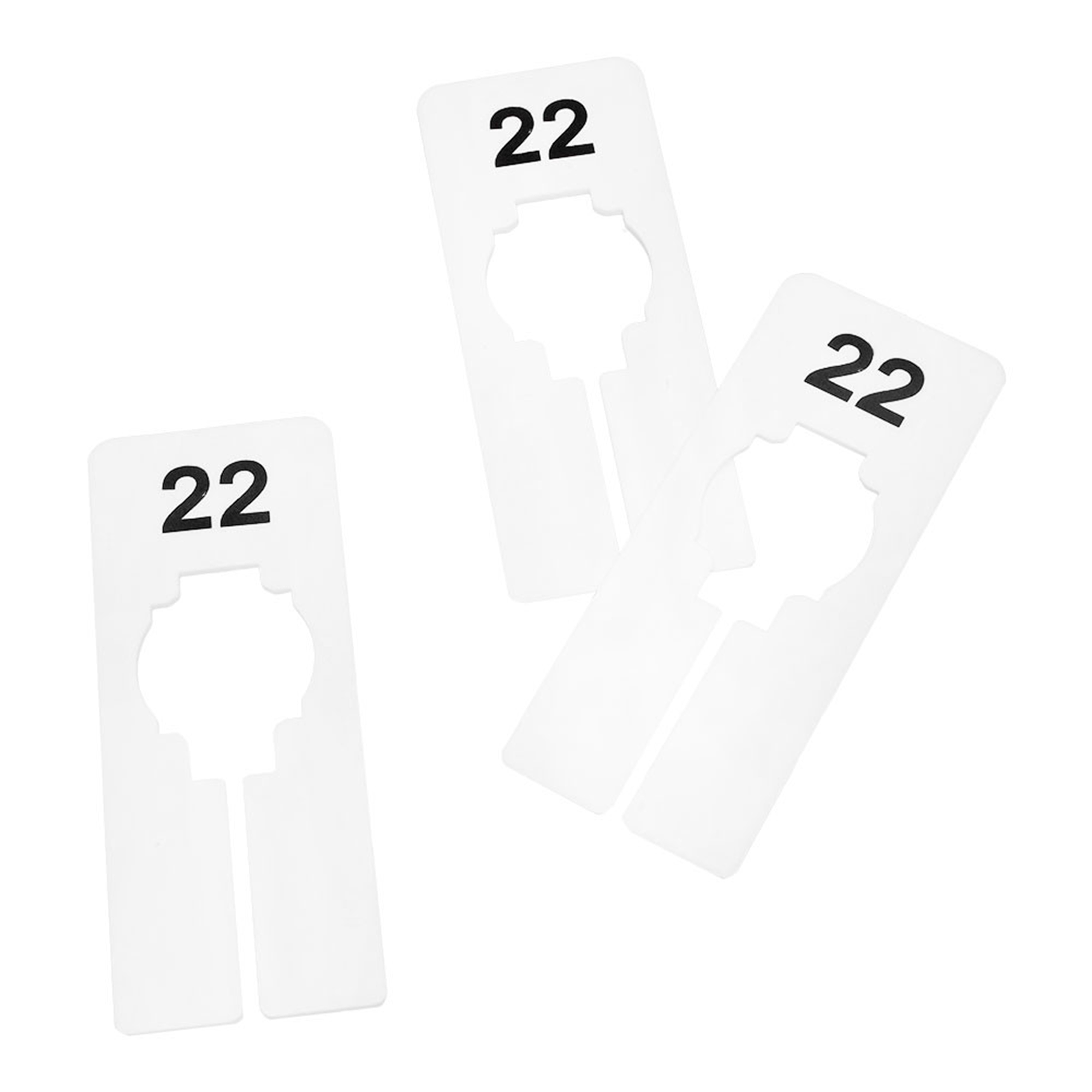 Details about   Hangers Retail Clothing 2" x 5" Rectangular Plastic Size 22 Dividers 10Pcs White 