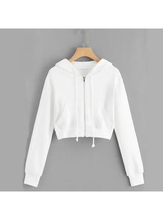 white crop top sweatshirt