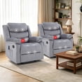 thumbnail image 5 of Bonzy Home Massage Recliner Modern Cloth Recliner Chair with Massage & Heating Breathable Fabric, Gray, 5 of 10