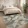 thumbnail image 3 of ODIKA 8'x10' Washable Area Rug Modern Geometric Inspired With Farmhouse Gold Lines Abstract Flowing Dynamic for Living Room, Under Sectional, Family , Durable, Non-Slip, 3 of 7