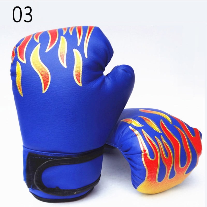Children Adult Flame Sport Boxing Gloves PU Leather Punching Boxing Equipment