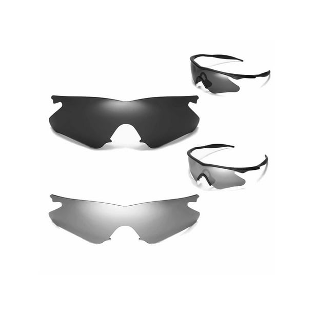 Walleva Polarized Titanium + Black Replacement Lenses For Oakley M