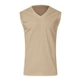 thumbnail image 4 of Yuzhih Men's Cotton Line Tank Tops Lightweight Quick Dry Sleeveless V Neck Shirts Summer Casual Solid Beach Tanks, 4 of 5