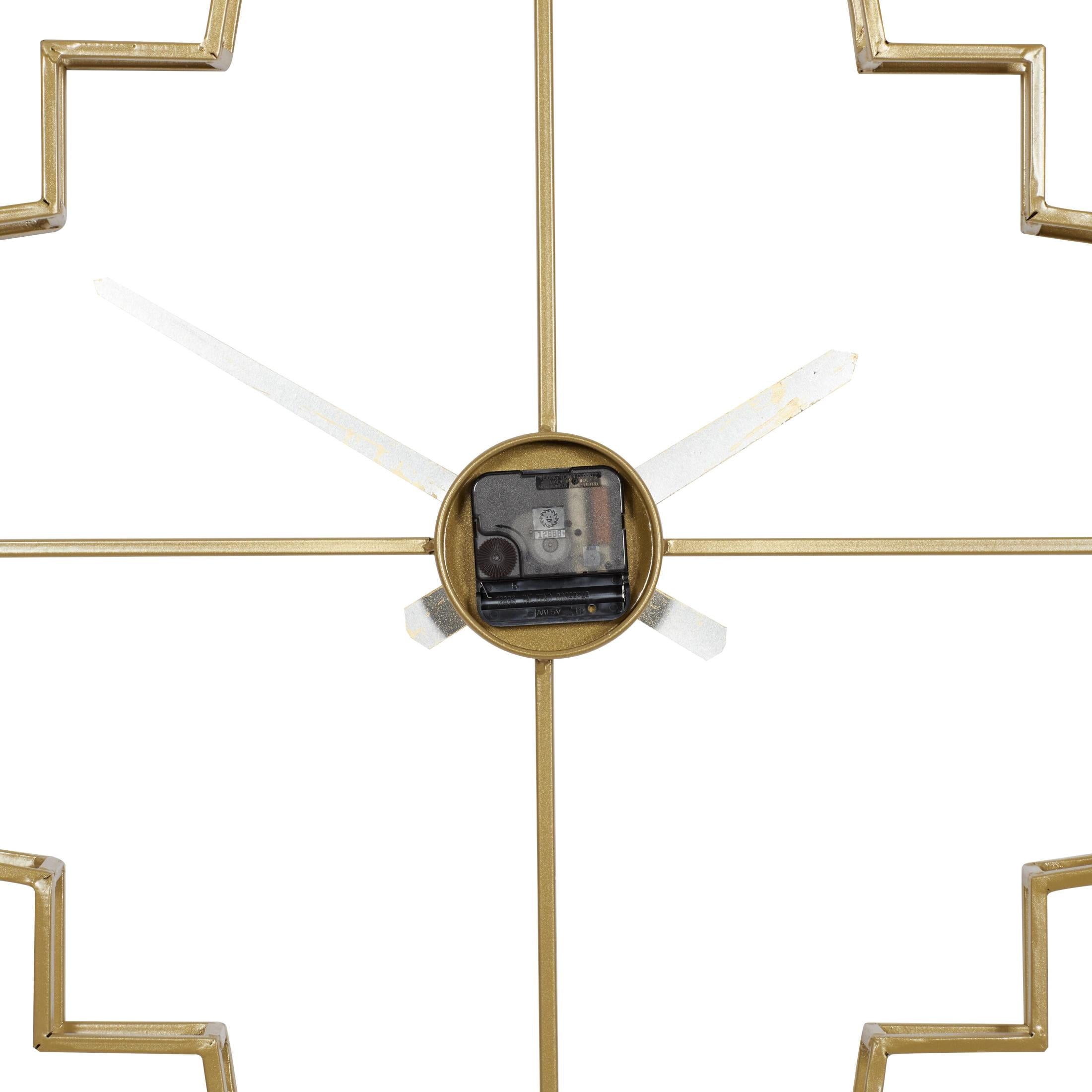 CosmoLiving by Cosmopolitan 24" x 24" Gold Metal Open Frame Quatrefoil Wall Clock