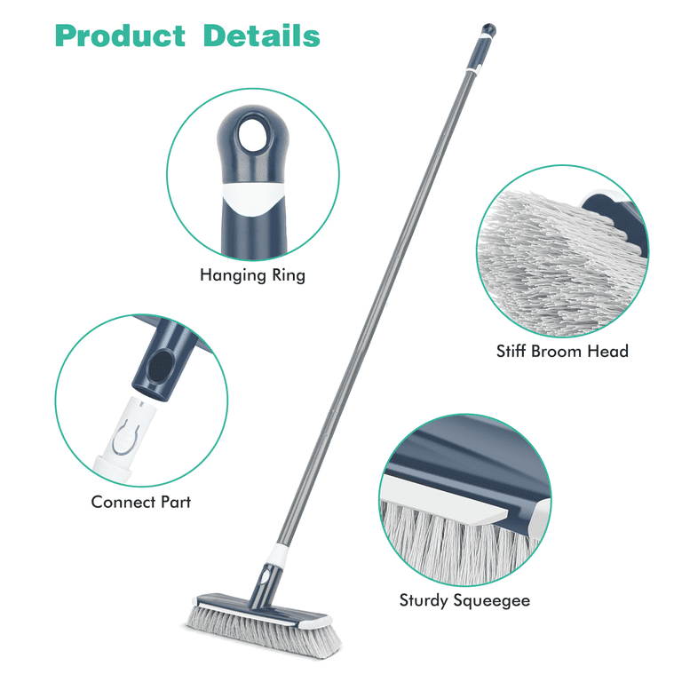 SUPTREE Floor Scrub Brush with Long Handle and Scraper photo 5