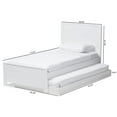 thumbnail image 3 of Baxton Studio Catalina Modern Classic Mission Style Brown-Finished Wood Twin Platform Bed with Trundle, 3 of 7