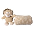 thumbnail image 2 of SONA G DESIGNS Baby Unisex Soft Blanket with French Terry Small Plush Toy Git Set Lion Elephant Bear - Embroidery Available Beige Lion Set, 2 of 8