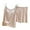 Beige, variant on HNMKIU Women's Built-In Bra Pajama Set Soft Sleepwear Two Piece Outfit Comfortable Home Wear Pink,L