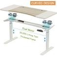 thumbnail image 3 of Dual Motor Height Adjustable Standing Desk 63 x 30''  Height Adjustable Computer Desk Sit Stand Desk Home Office Desks with Splice Board White Frame + White Top, 3 of 8
