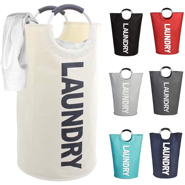 Cesto de ropa plegable grande de 82 l con asas de aleación para la universidad, camping y hogar, resistente y duradero, grueso, plegable, bolsa de lavado para almacenamiento de ropa Sailing Electrónica
