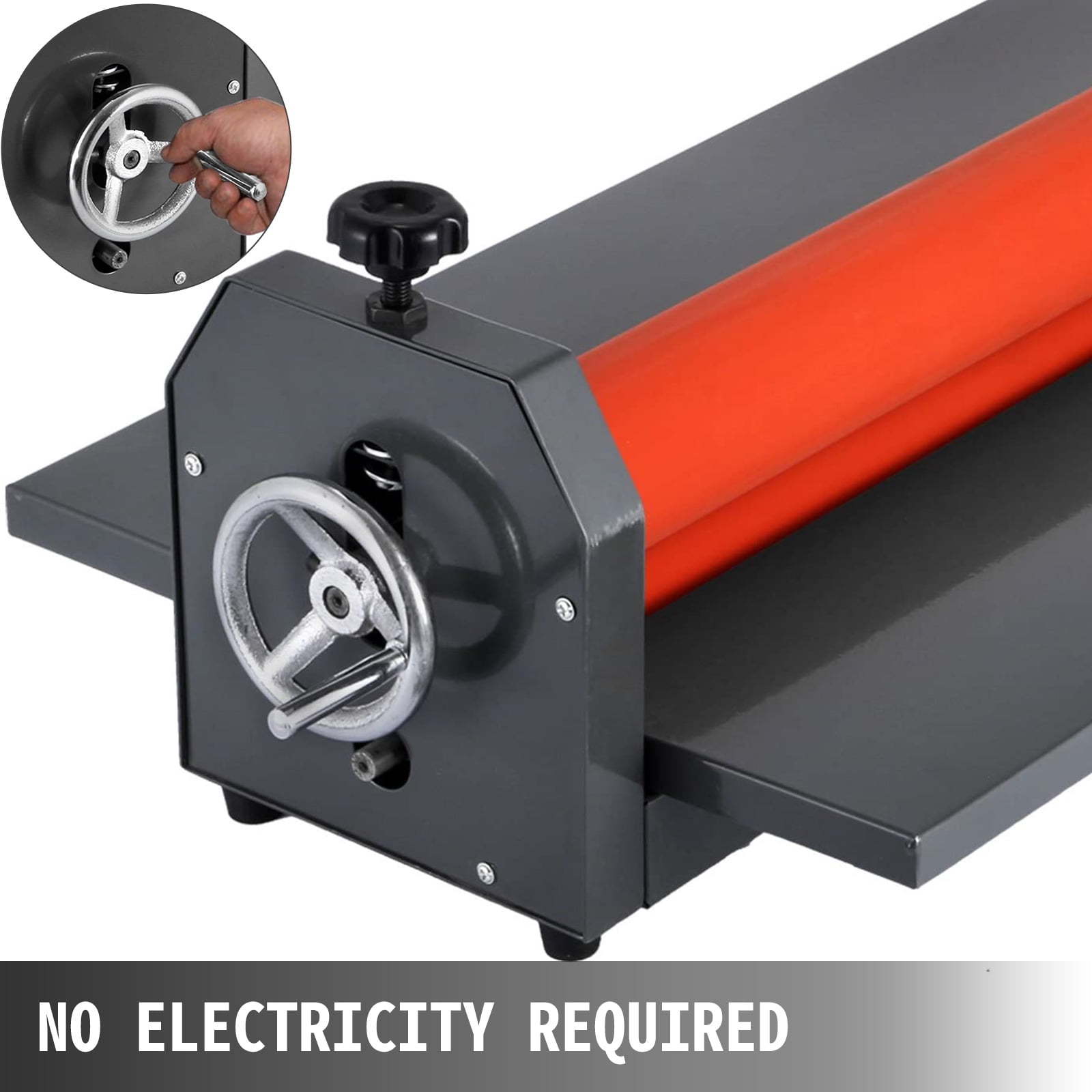 VEVORbrand 51 inch Cold Laminator Machine 10mm Manual Vinyl Photo Film Cold Laminator Hand Crank Pressure Cold Roll Laminator