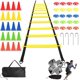 thumbnail image 1 of Equipo de Entrenamiento de Agilidad de Fútbol 46pzs, Juego de Escalera Conos de Velocidad Baloncesto Tenis Atletas, Kit de Coordinación Trabajo de Pies, 12 Escalones Peldaño Ajustable 6M, 1 of 7