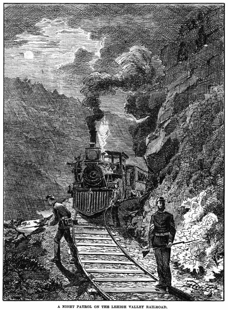 Great Railroad Strike 1877 Nnational Guardsmen Patrol The Lehigh Valley ...