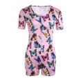 thumbnail image 3 of Femmes Sexy Body Manches Courtes Profond V Cou Combinaisons Shorts Pyjama Tenue, 3 of 6