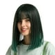 thumbnail image 5 of Pelucas de pelo corto verde de 15 "para niñas, hasta los hombros Peluca de mujer Cabello sintético liso resistente al calor con gorra de Sunnimix Las mujeres pelucas cortas de Bob, 5 of 8