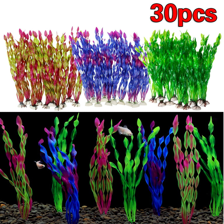 1/4/10/20/30/40/50 Pack Artificial Seaweed Decorations Plastic Seaweed  Water Plants for Home Office Use (12 Inches) 