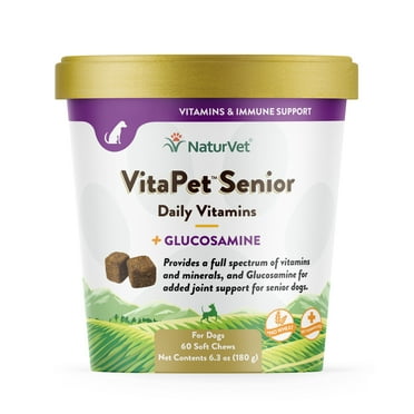NaturVet Dog VitaPet Senior   Glucosamine, Soft Chew, 60 Count