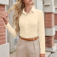 thumbnail image 4 of PFRNLF Button Down Shirts for Women Long Sleeve Stretch Fitted Dress Shirt Wrinkle Free Collared Business Work Tops, 4 of 8