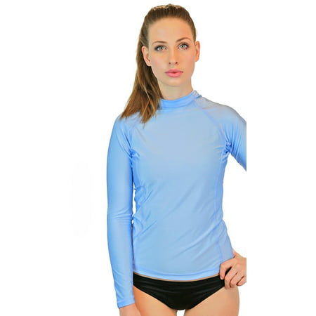 Swim Shirt For Women - Long Sleeve Rash Guard Top With UV 50 Skin / Sun Protection, Workout Shirt., Made In (Best Swim Workout App)