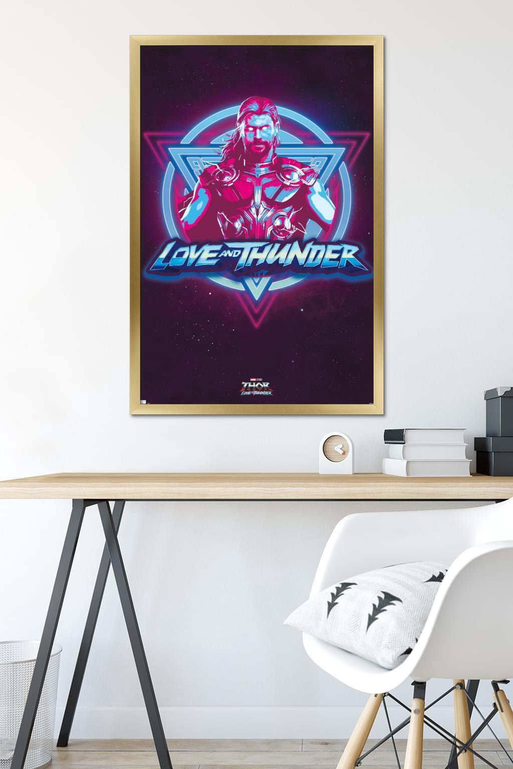 Marvel Thor: Love and Thunder - Vaporwave Wall Poster, 22.375" x 34" Framed
