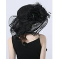 thumbnail image 4 of Women Organza Fascinator Hat Floral Tea Party Wedding Hat, 4 of 6