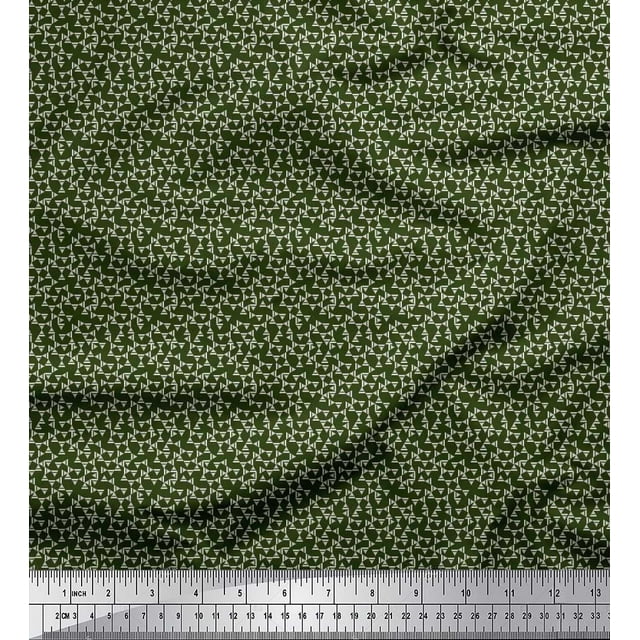 Soimoi Polyester Crepe Fabric Triangle Shirting Fabric Prints by Yard 42 Inch Wide