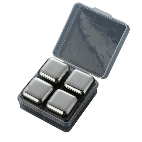 HJQEQVD Depot Reusable Ice Cubes for Drinks Stainless Steel Whiskey Stones Cooling Metal Whiskey Rocks with Tongs Chilling Stones for Wine Vodka and Other Beverage Set