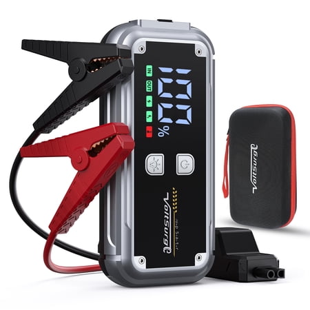 7000A Jump Starter Pack for Car, 12V Portable Jumper Starter (up to All Gas 8.0L Diesel Engine) with LCD Display, Jump Box Charger with Lithium Battery, QC3.0 & 4 LED Light Modes