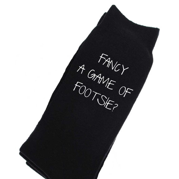 Fancy A Game Of Footsie Black Calf Socks Birthday Socks Christmas Present Valentines Husband Boyfriend