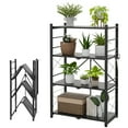 thumbnail image 3 of COOS BAY Foldable Greenhouse Shelf, 480 lbs Heavy-Duty Metal Storage Shelf, 4-Tier Storage Shelf Unit, Black, 3 of 9