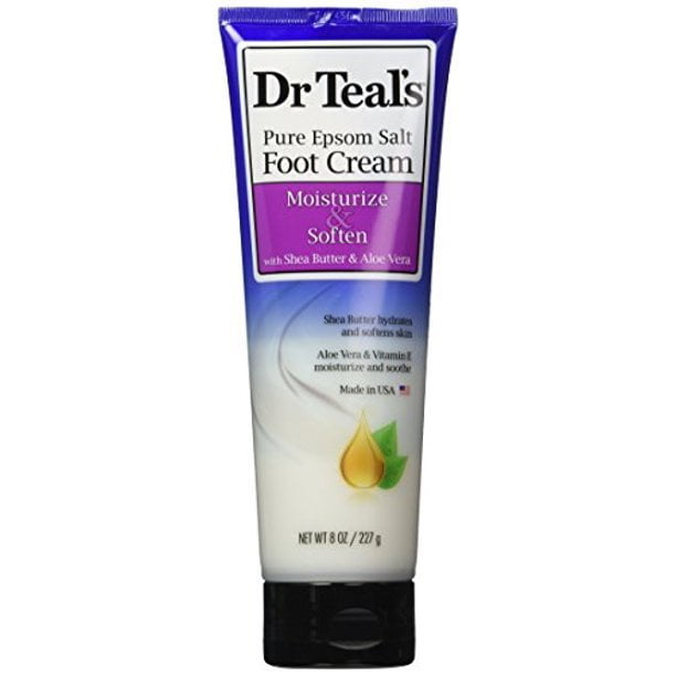 Dr Teals Pure Epsom Salt Foot Cream, Moisturize & Soften 8 oz
