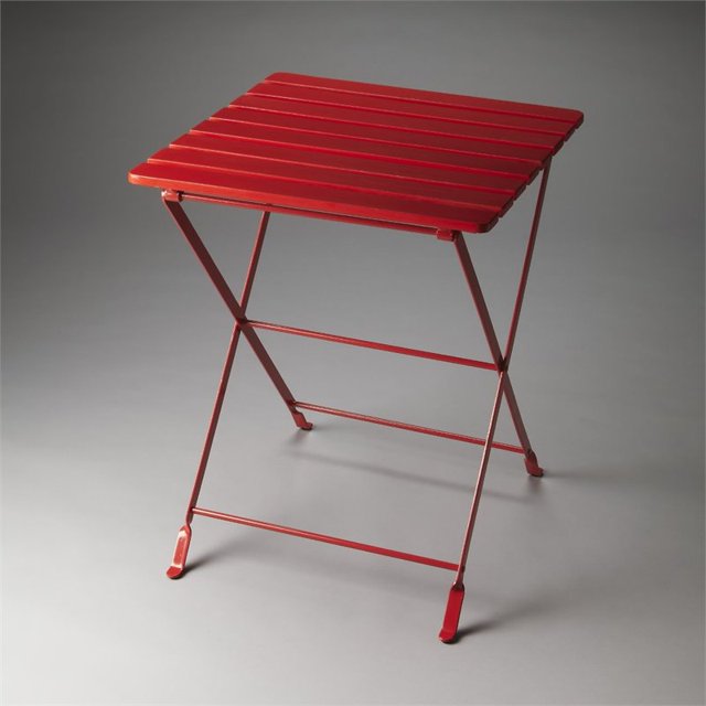 Butler Specialty Table de Bout Pliante en Rouge Industrial Chic Bailey
