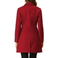 thumbnail image 3 of INSPIRE CHIC Women's Coats Single Breasted Long Outerwear Winter Trench Coat M Burgundy, 3 of 6